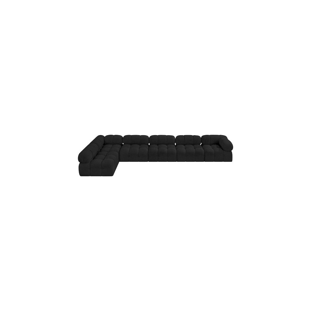 Ames Black Boucle Fabric Modular Sectional. Picture 4