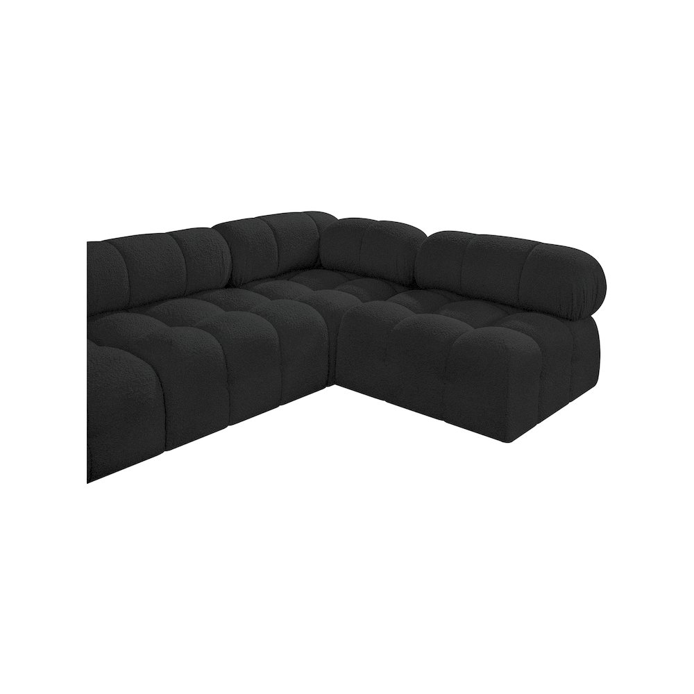 Ames Black Boucle Fabric Modular Sectional. Picture 7