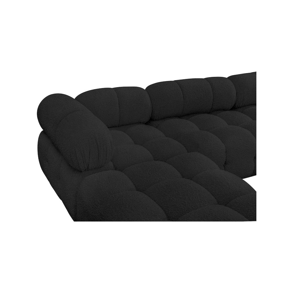 Ames Black Boucle Fabric Modular Sectional. Picture 9