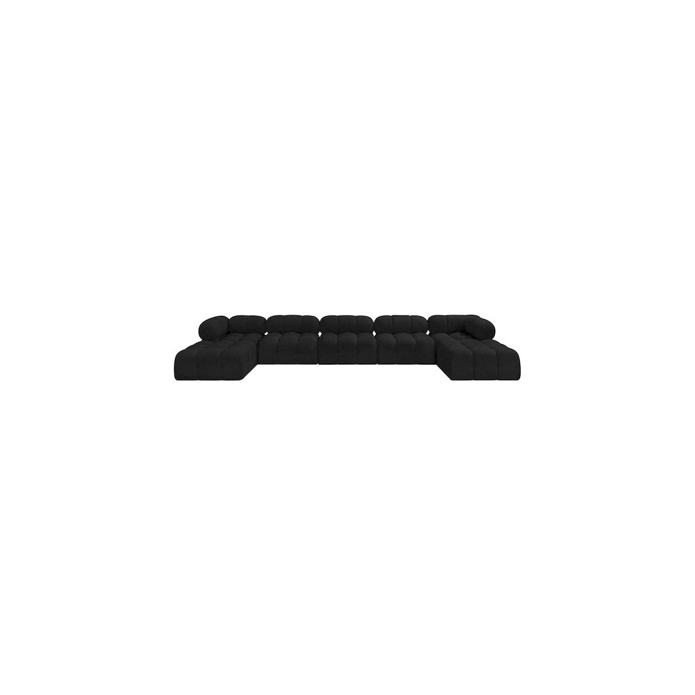 Ames Black Boucle Fabric Modular Sectional. Picture 3