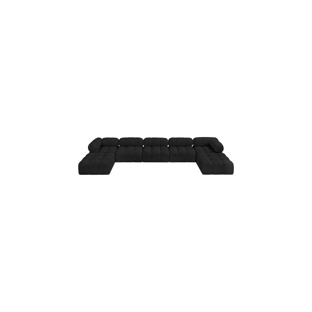 Ames Black Boucle Fabric Modular Sectional. Picture 4