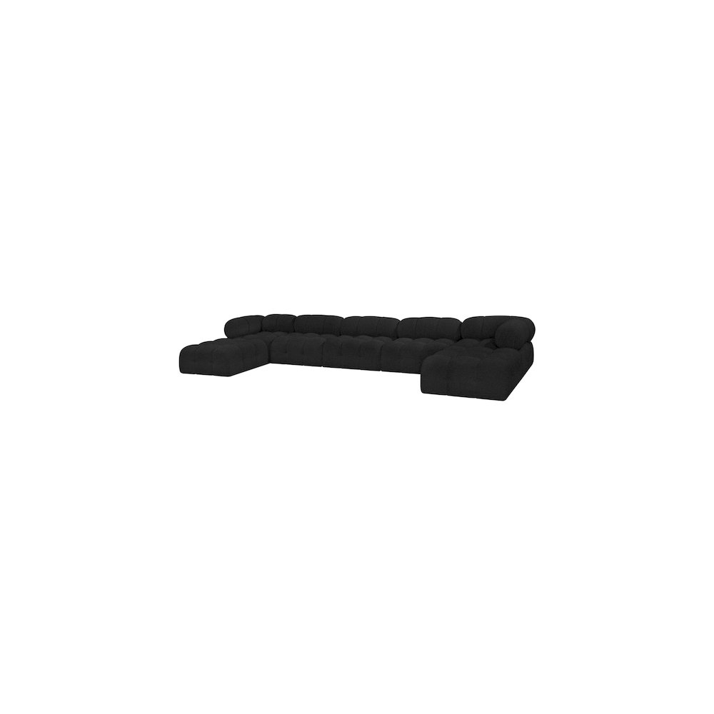 Ames Black Boucle Fabric Modular Sectional. Picture 5