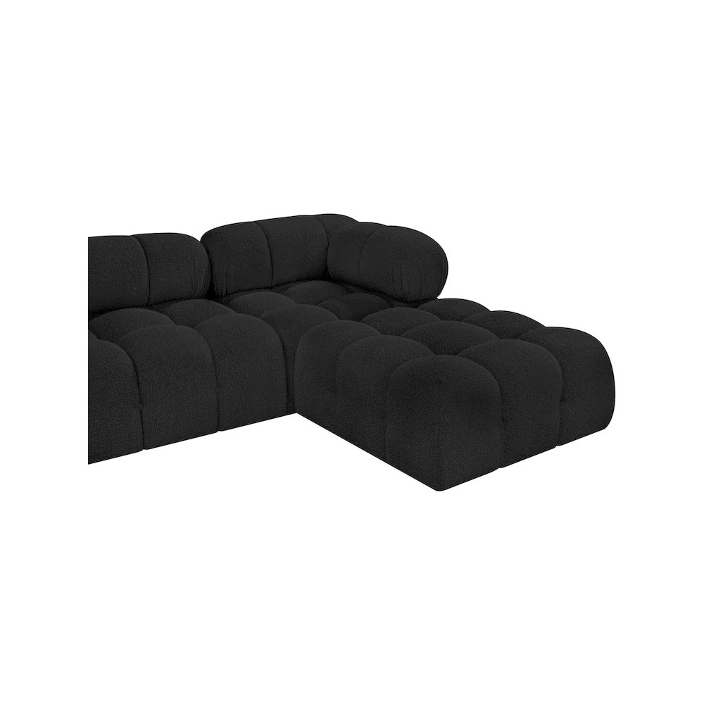 Ames Black Boucle Fabric Modular Sectional. Picture 8
