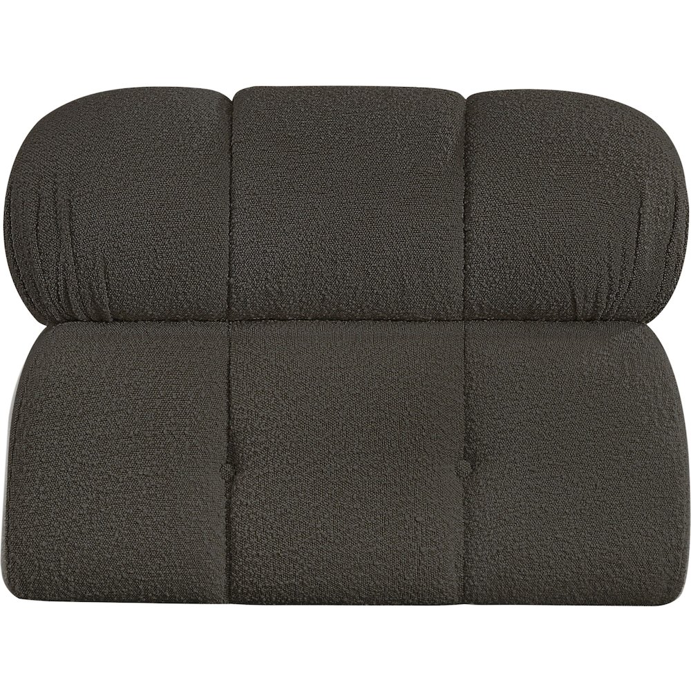 Ames Brown Boucle Fabric Armless. Picture 2