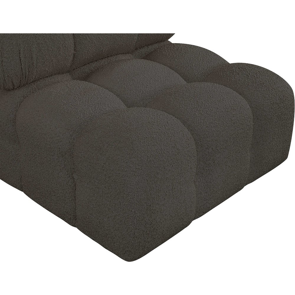 Ames Brown Boucle Fabric Armless. Picture 8