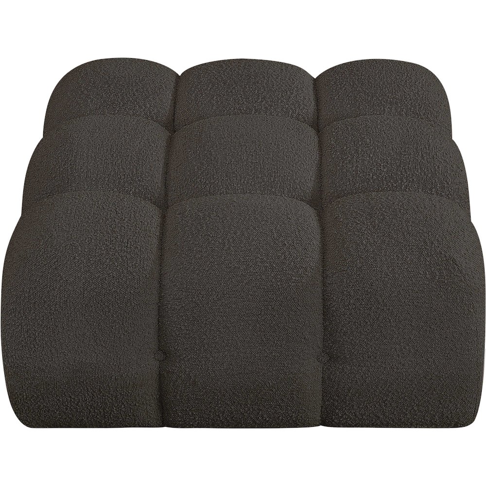 Ames Brown Boucle Fabric Ottoman. Picture 3