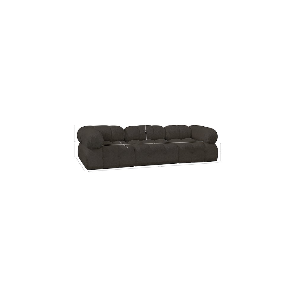 Ames Brown Boucle Fabric Modular Sofa. Picture 10