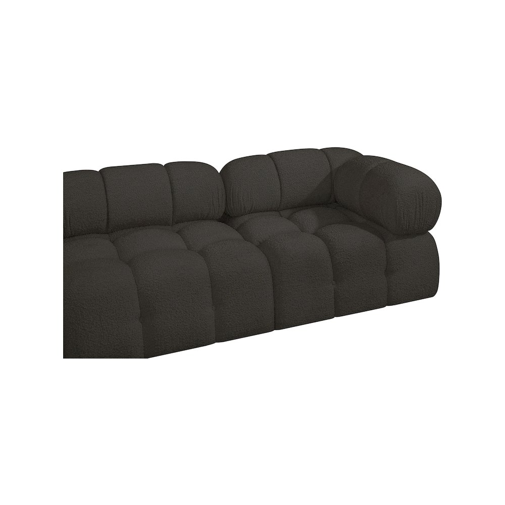 Ames Brown Boucle Fabric Modular Sofa. Picture 7