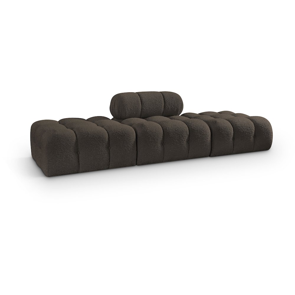 Ames 102" Brown Boucle Fabric Upholstered 3pc. Modular Sofa. Picture 1