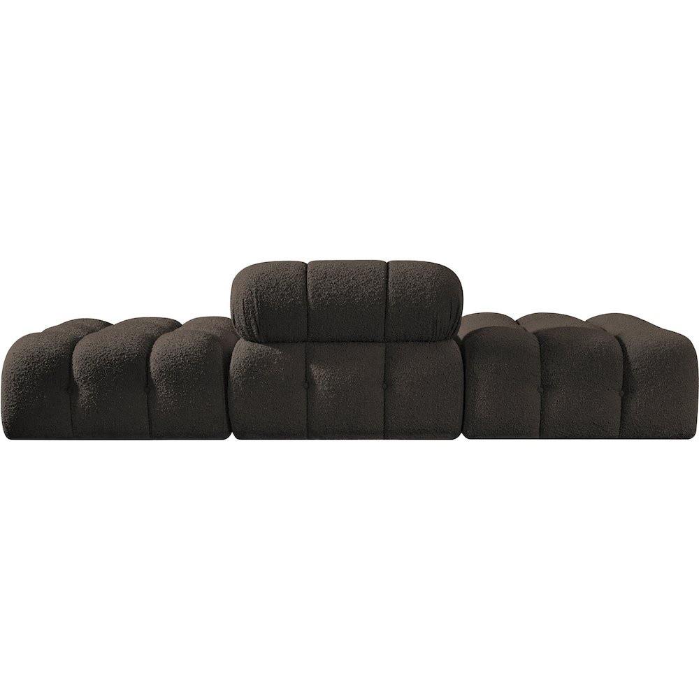 Ames 102" Brown Boucle Fabric Upholstered 3pc. Modular Sofa. Picture 8