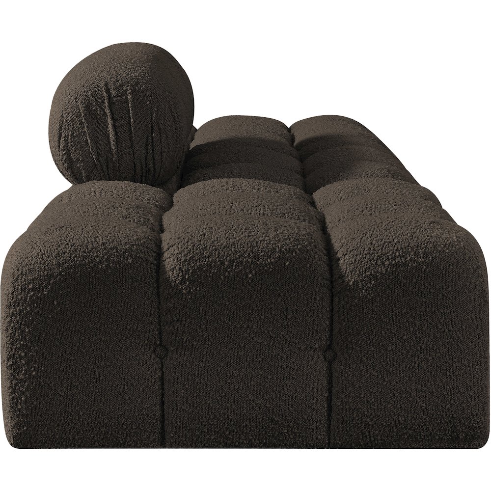 Ames 102" Brown Boucle Fabric Upholstered 3pc. Modular Sofa. Picture 3