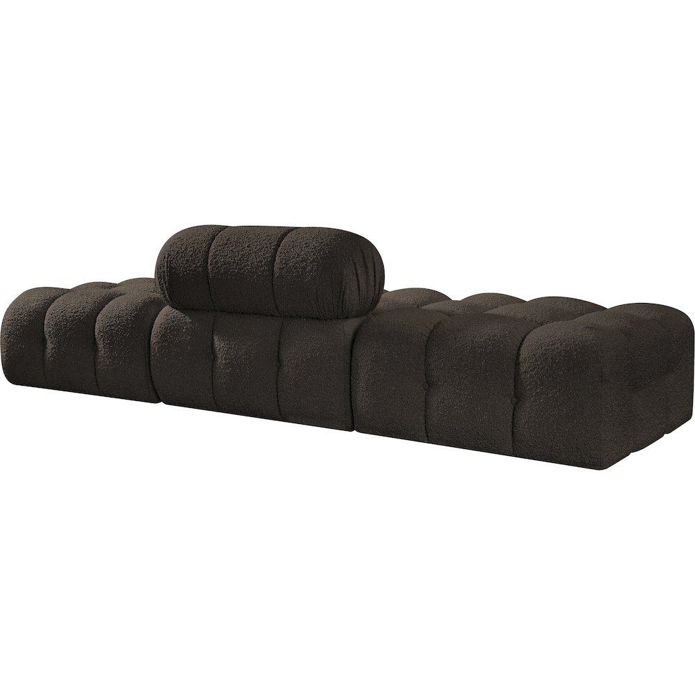 Ames 102" Brown Boucle Fabric Upholstered 3pc. Modular Sofa. Picture 4