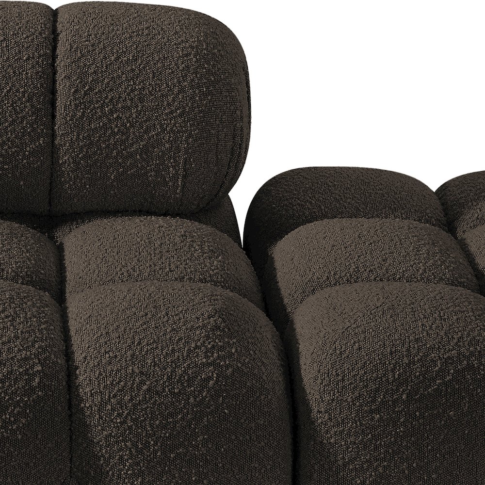 Ames 102" Brown Boucle Fabric Upholstered 3pc. Modular Sofa. Picture 5