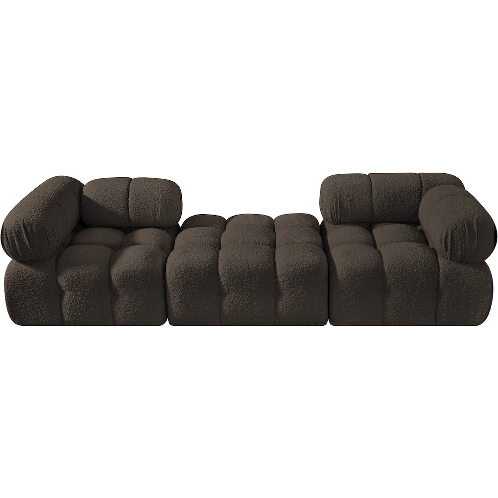 Ames 102" Brown Boucle Fabric Upholstered 3pc. Modular Sofa. Picture 2