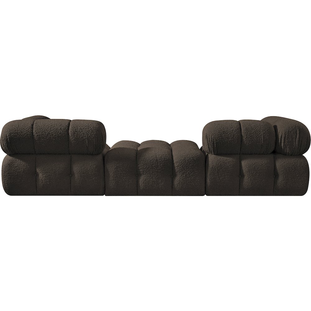 Ames 102" Brown Boucle Fabric Upholstered 3pc. Modular Sofa. Picture 8