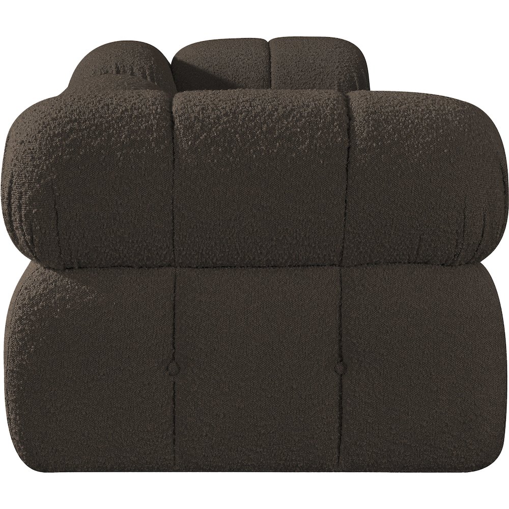 Ames 102" Brown Boucle Fabric Upholstered 3pc. Modular Sofa. Picture 3