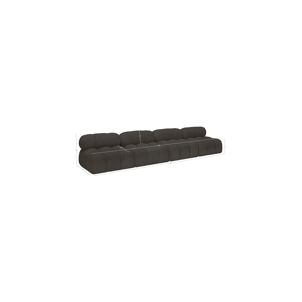 Ames Brown Boucle Fabric Modular Sofa. Picture 8