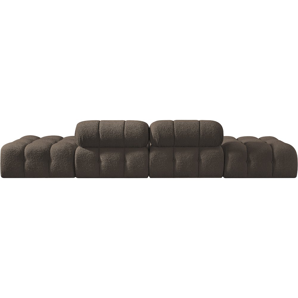 Ames 136" Brown Boucle Fabric Upholstered 4pc. Modular Sofa. Picture 8