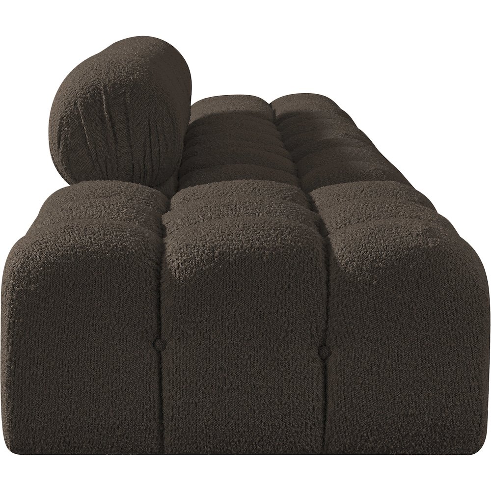 Ames 136" Brown Boucle Fabric Upholstered 4pc. Modular Sofa. Picture 3