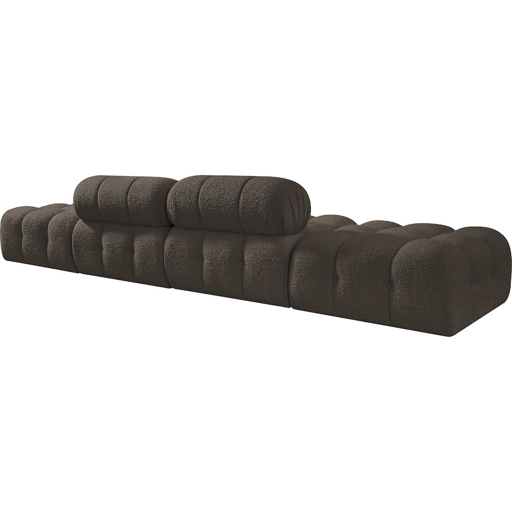 Ames 136" Brown Boucle Fabric Upholstered 4pc. Modular Sofa. Picture 4