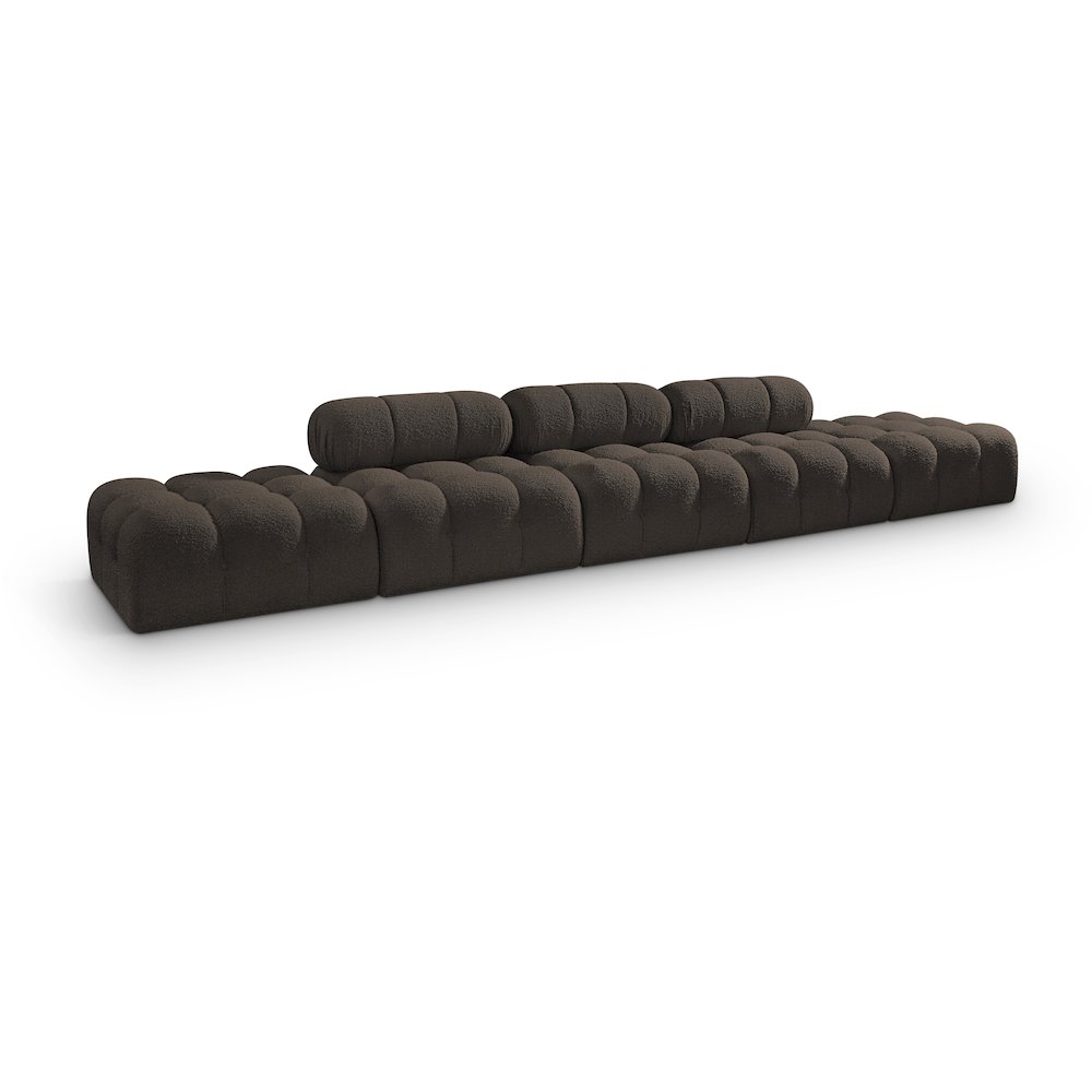 Ames 170" Brown Boucle Fabric Upholstered 5pc. Modular Sofa. Picture 1