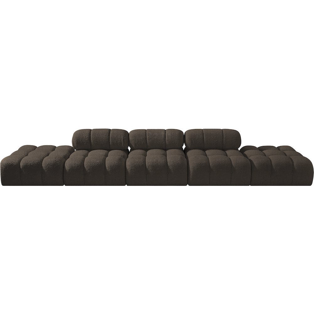 Ames 170" Brown Boucle Fabric Upholstered 5pc. Modular Sofa. Picture 2