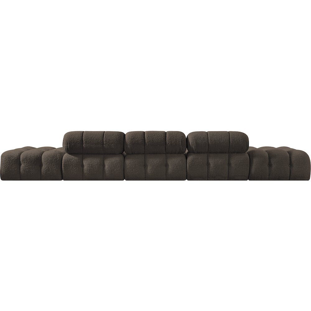 Ames 170" Brown Boucle Fabric Upholstered 5pc. Modular Sofa. Picture 8
