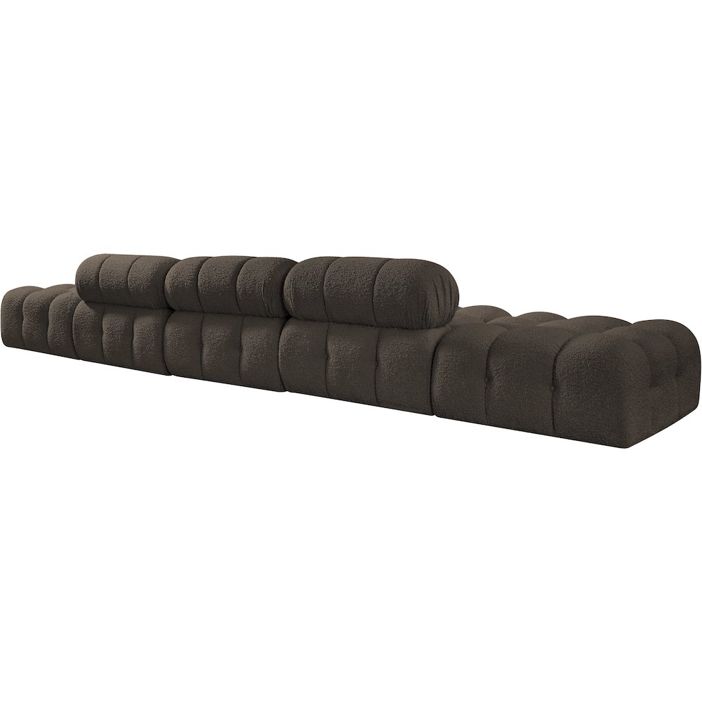 Ames 170" Brown Boucle Fabric Upholstered 5pc. Modular Sofa. Picture 4