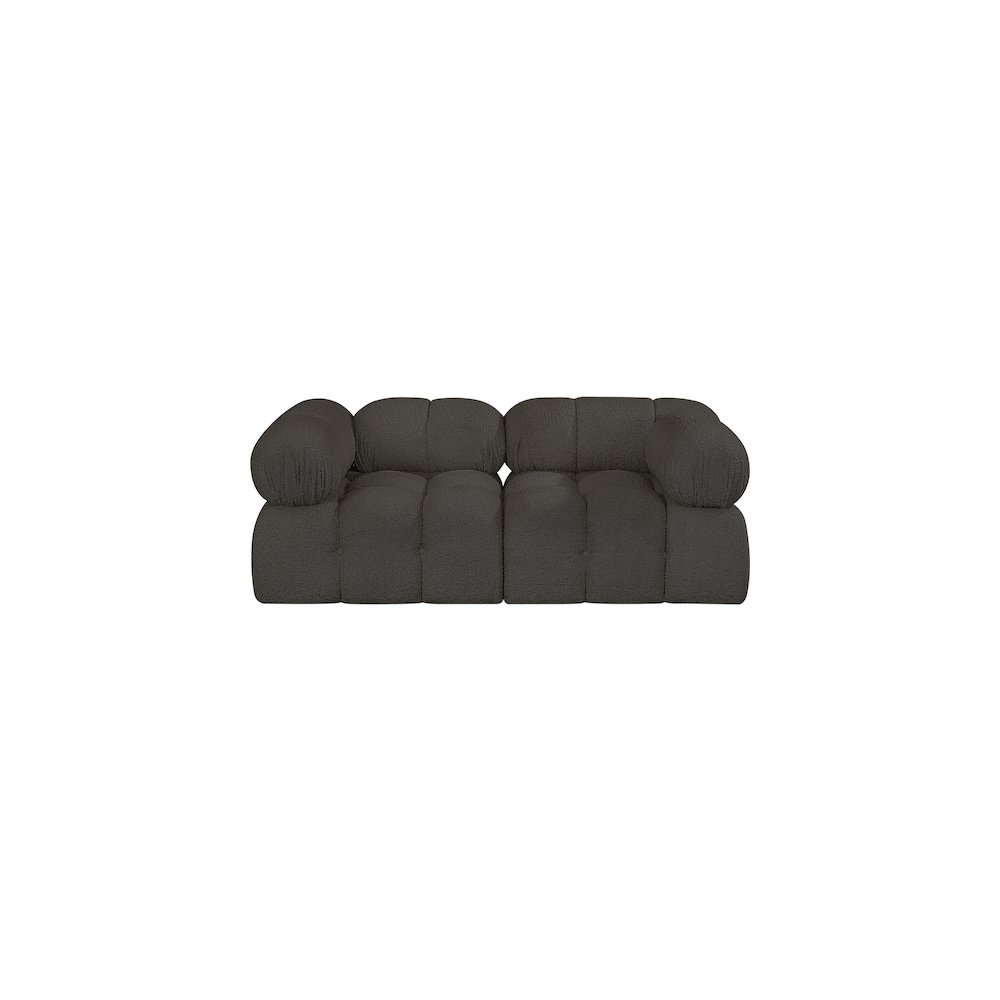 Ames Brown Boucle Fabric Modular Sofa. Picture 3