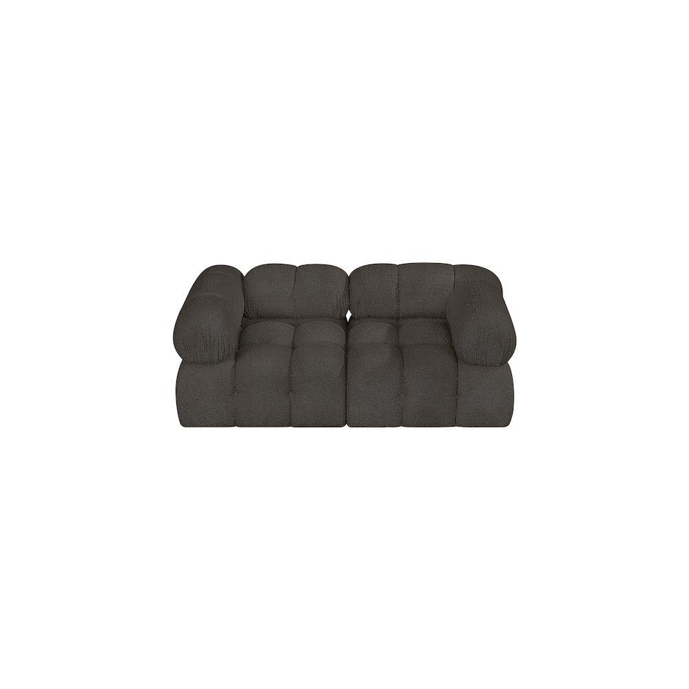 Ames Brown Boucle Fabric Modular Sofa. Picture 4
