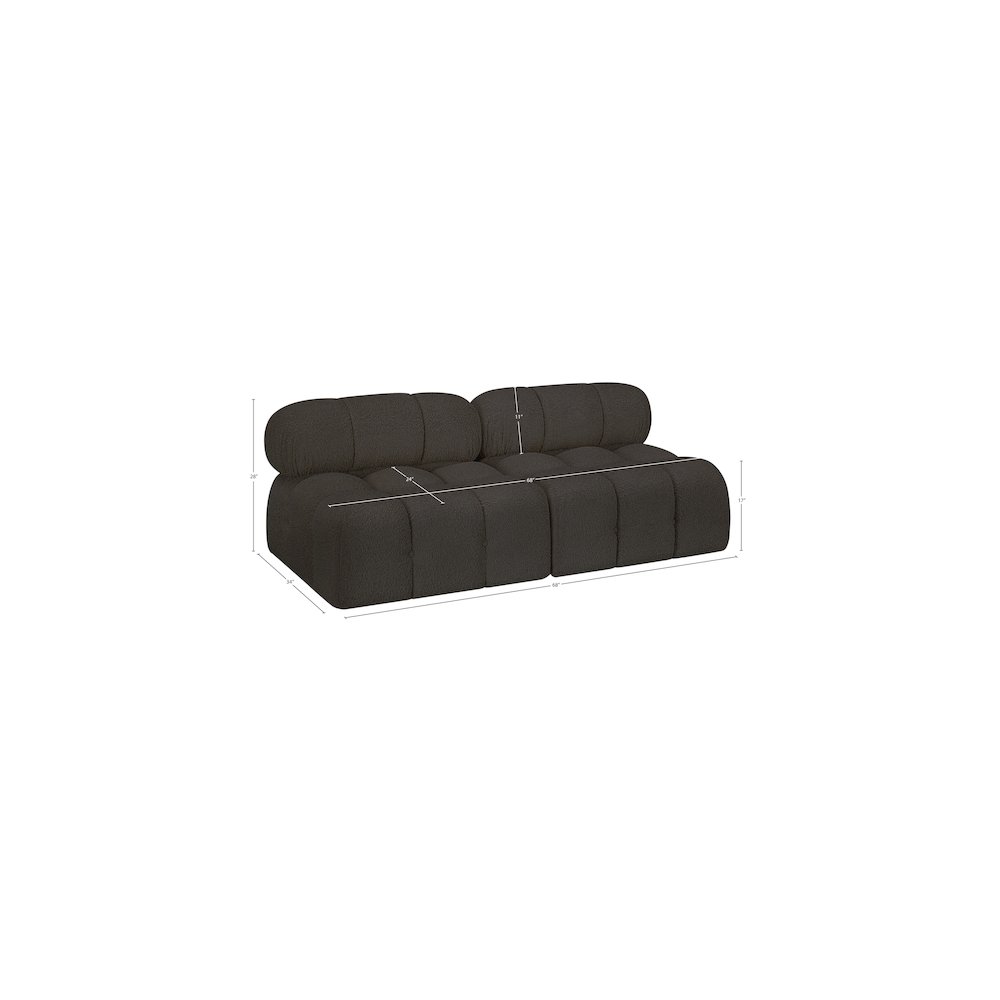 Ames Brown Boucle Fabric Modular Sofa. Picture 8