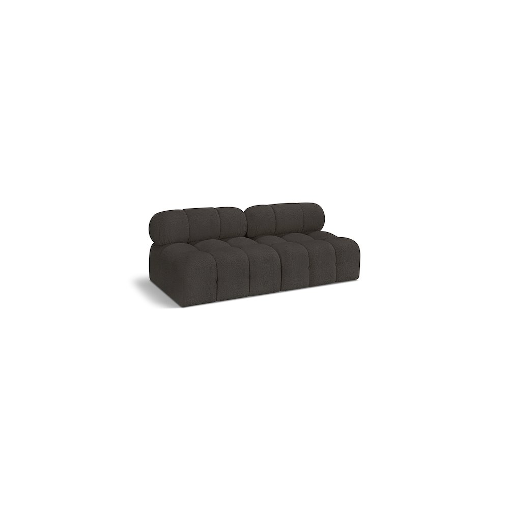 Ames Brown Boucle Fabric Modular Sofa. Picture 1