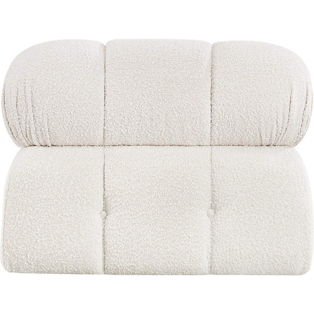 Ames Cream Boucle Fabric Armless. Picture 2