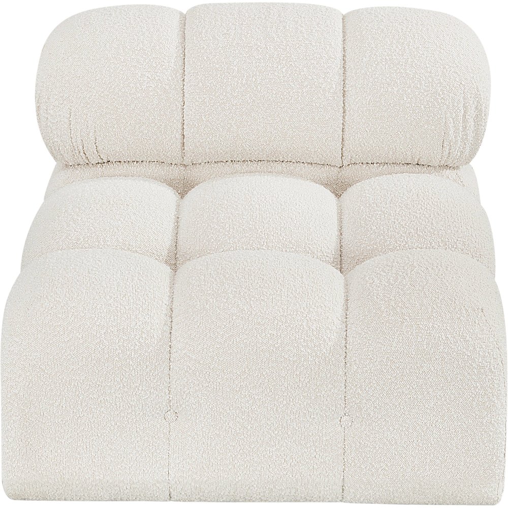 Ames Cream Boucle Fabric Armless. Picture 4