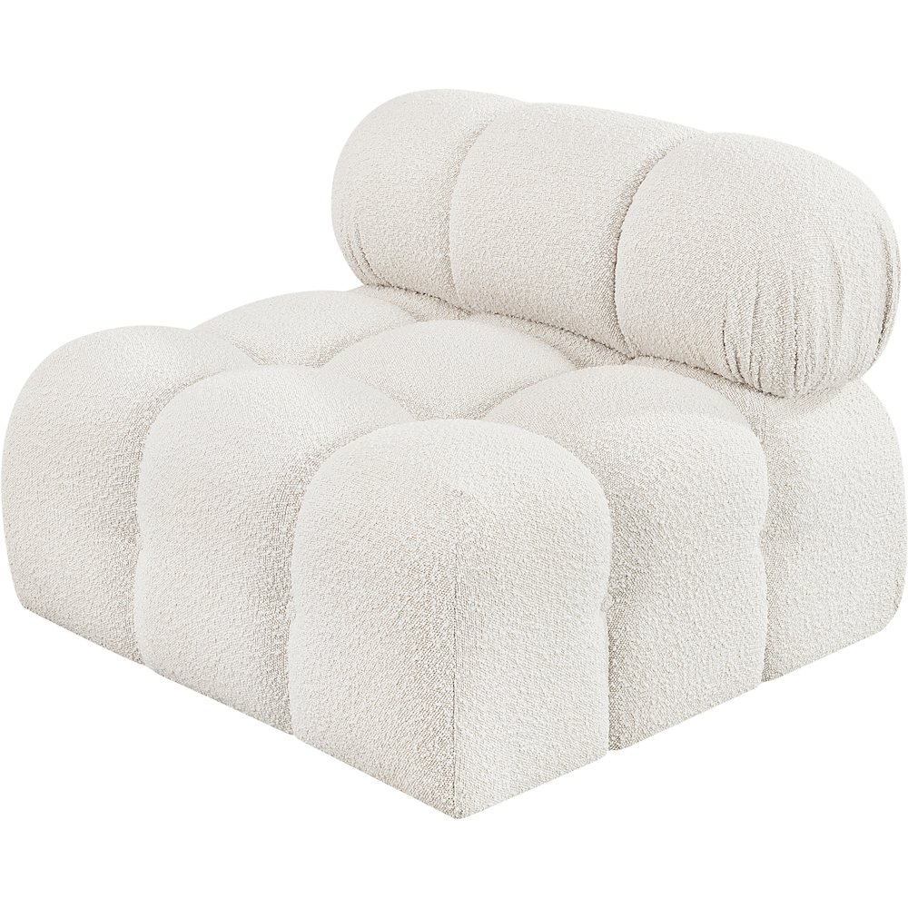 Ames Cream Boucle Fabric Armless. Picture 5