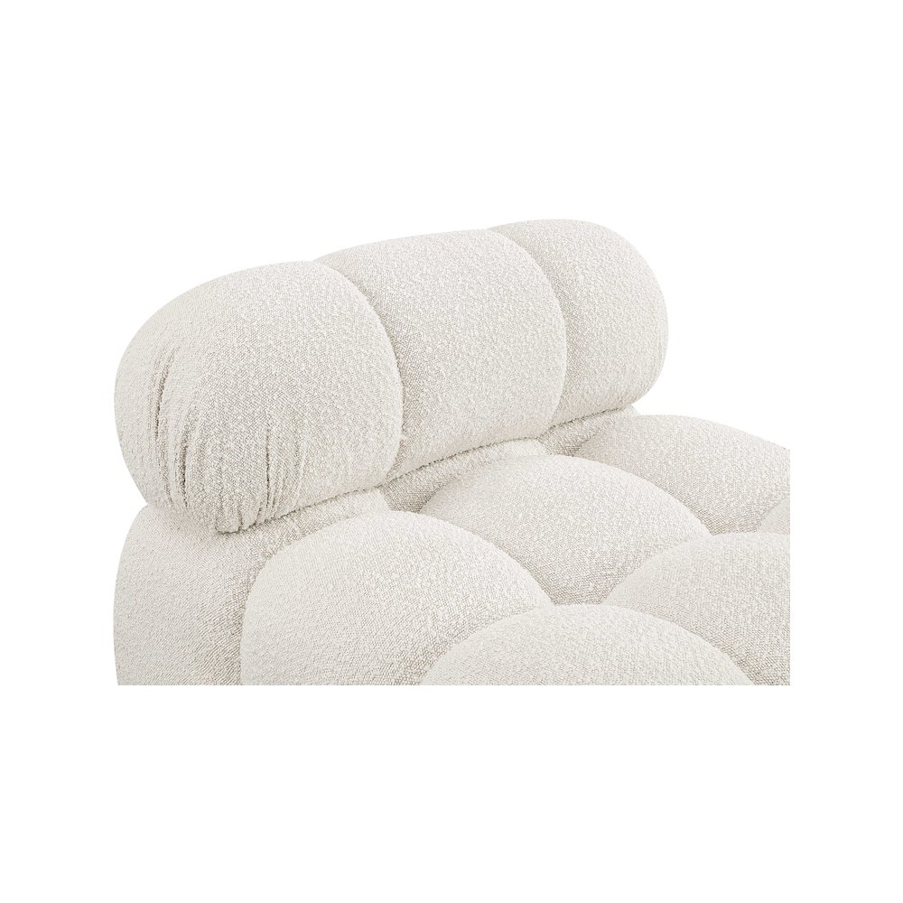 Ames Cream Boucle Fabric Armless. Picture 7