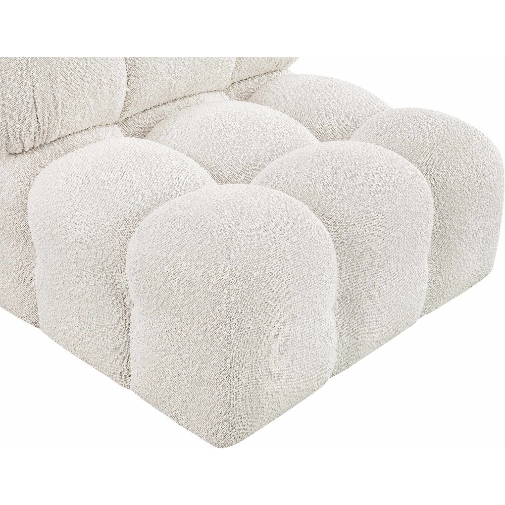 Ames Cream Boucle Fabric Armless. Picture 8