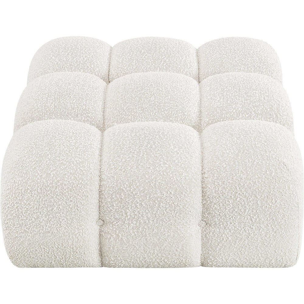 Ames Cream Boucle Fabric Ottoman. Picture 3