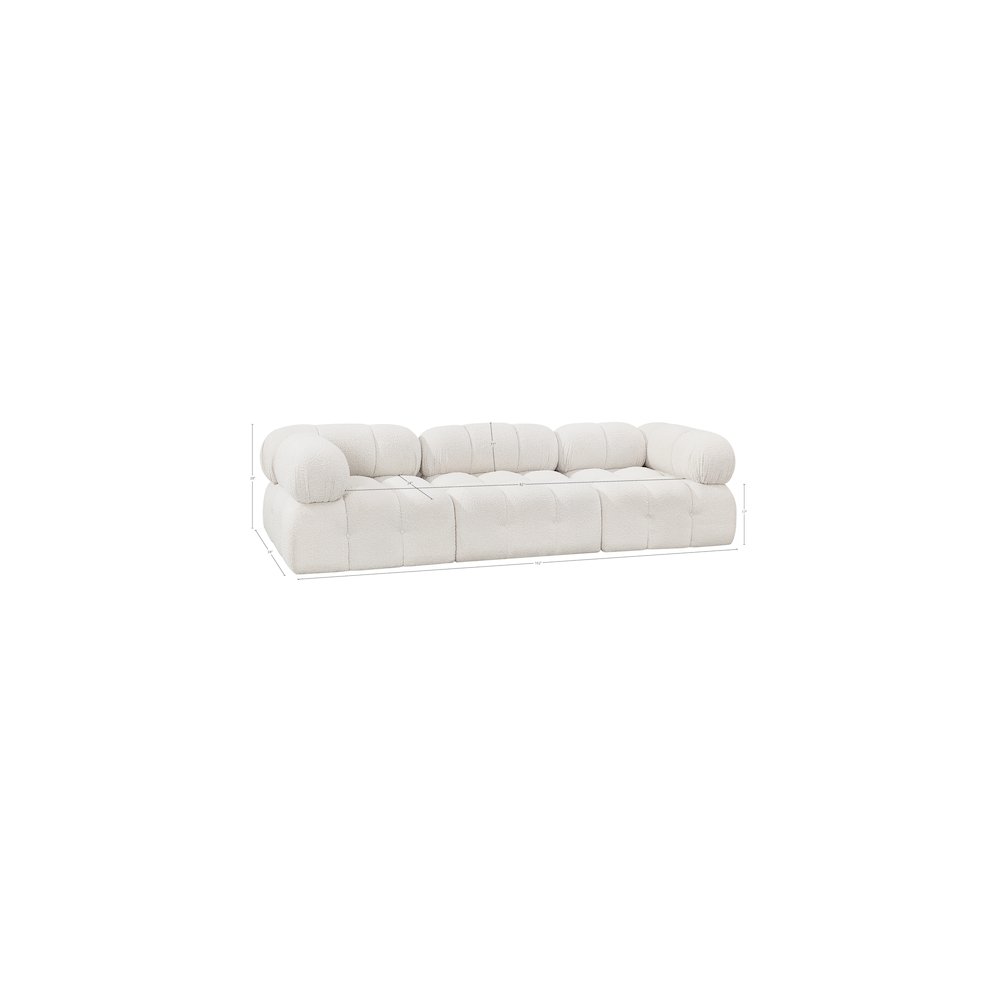Ames Cream Boucle Fabric Modular Sofa. Picture 10