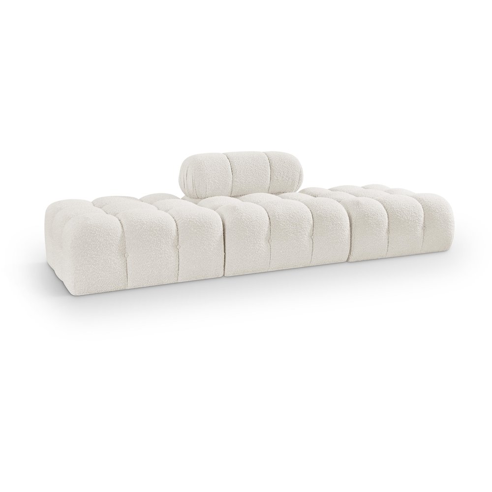 Ames 102" Cream Boucle Fabric Upholstered 3pc. Modular Sofa. Picture 1