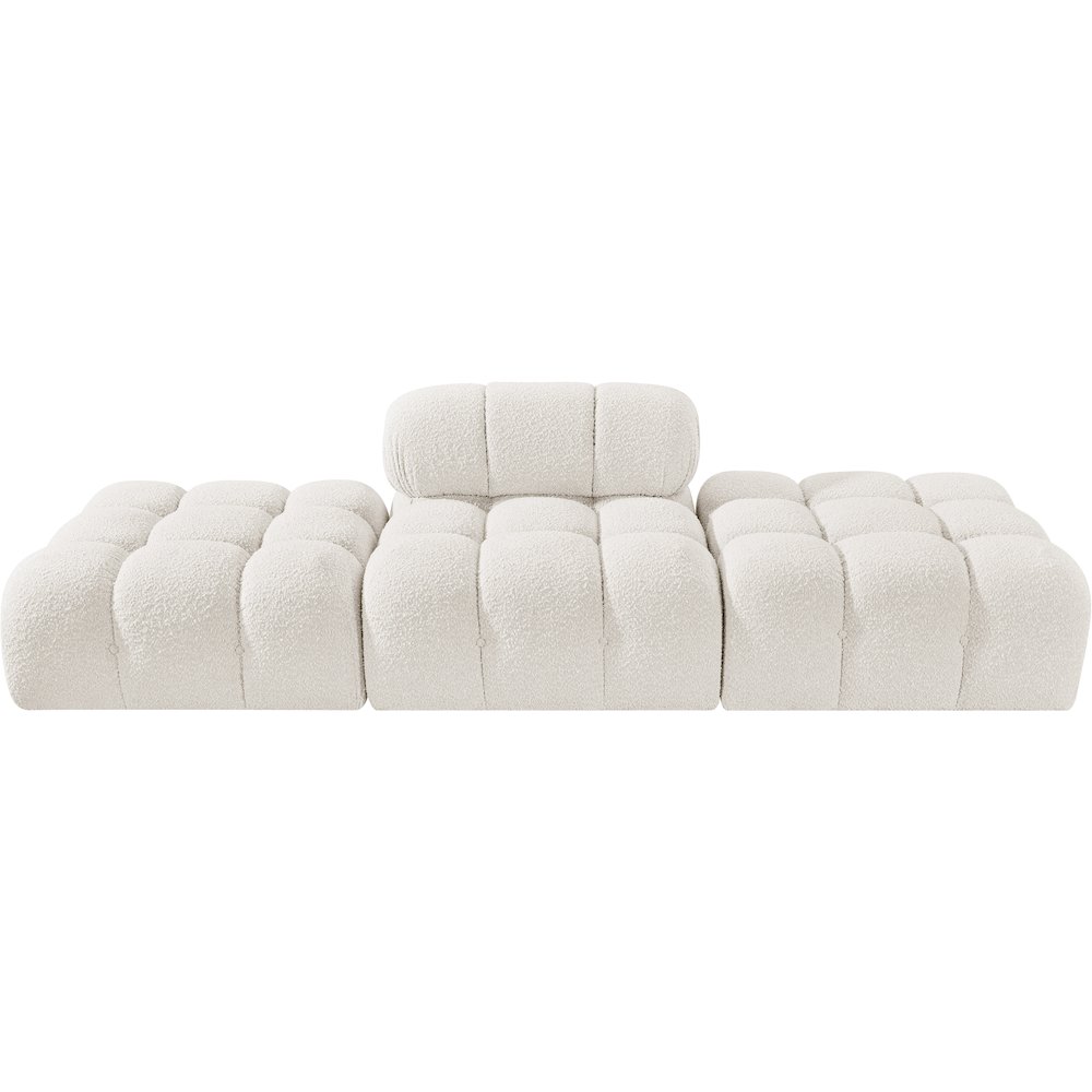 Ames 102" Cream Boucle Fabric Upholstered 3pc. Modular Sofa. Picture 2