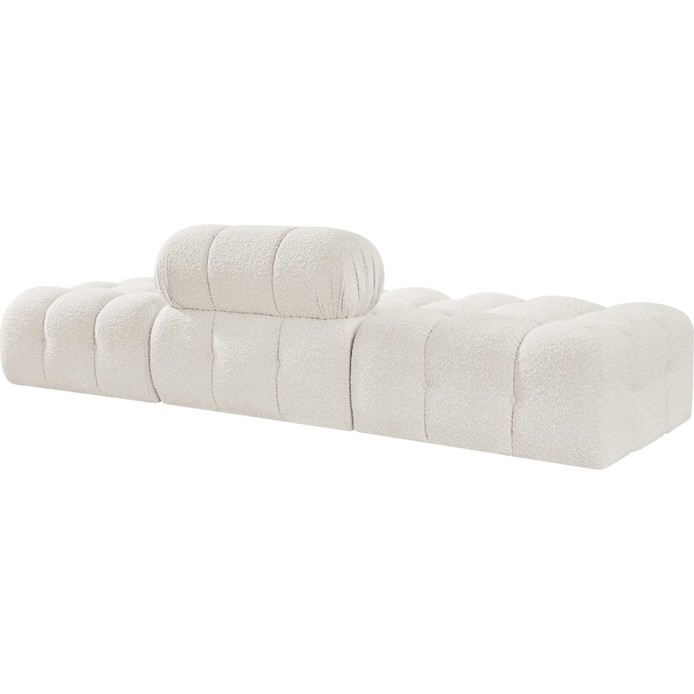 Ames 102" Cream Boucle Fabric Upholstered 3pc. Modular Sofa. Picture 4