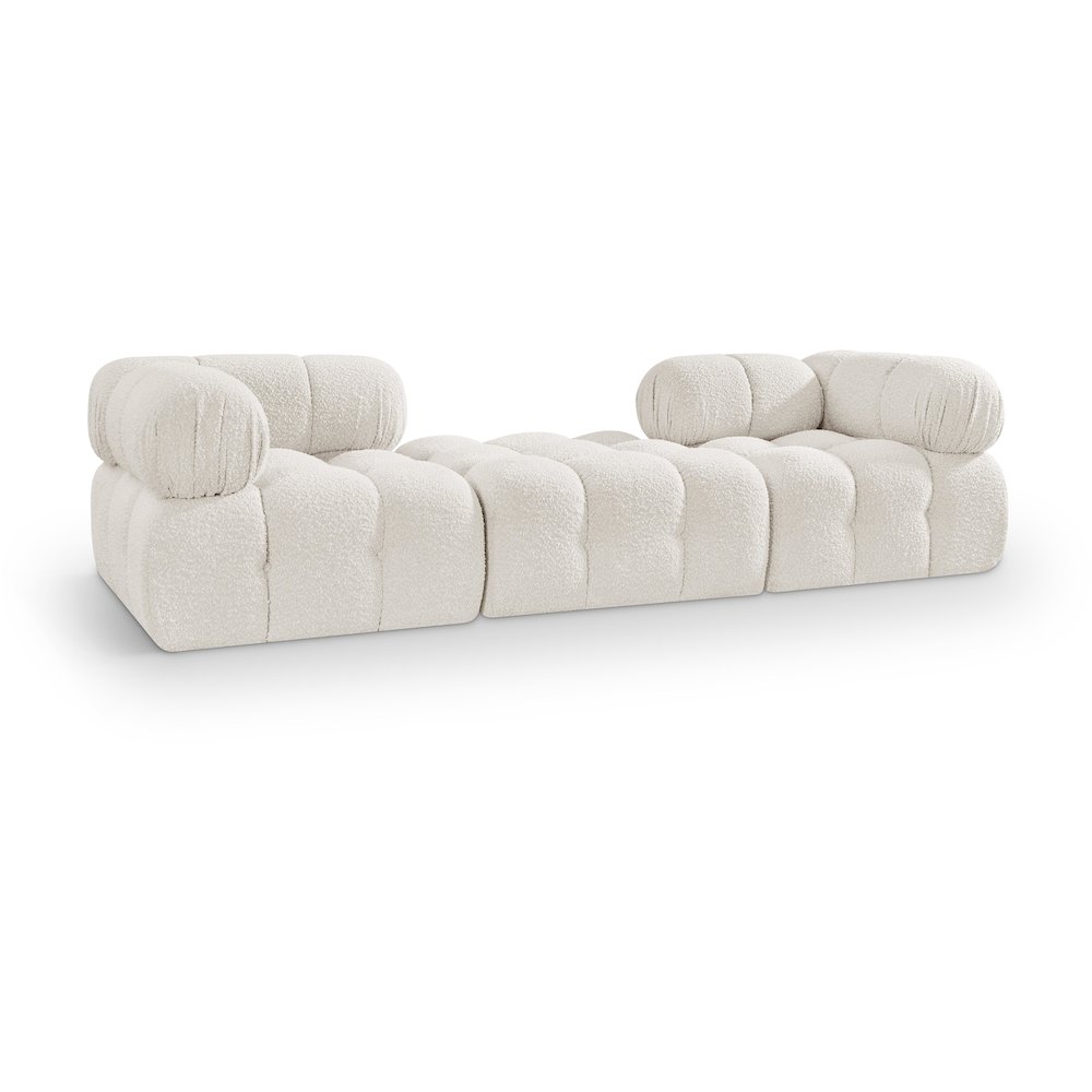 Ames 102" Cream Boucle Fabric Upholstered 3pc. Modular Sofa. Picture 1