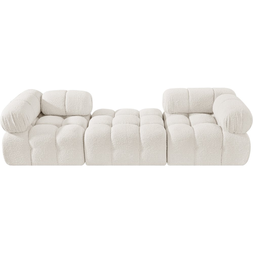 Ames 102" Cream Boucle Fabric Upholstered 3pc. Modular Sofa. Picture 2