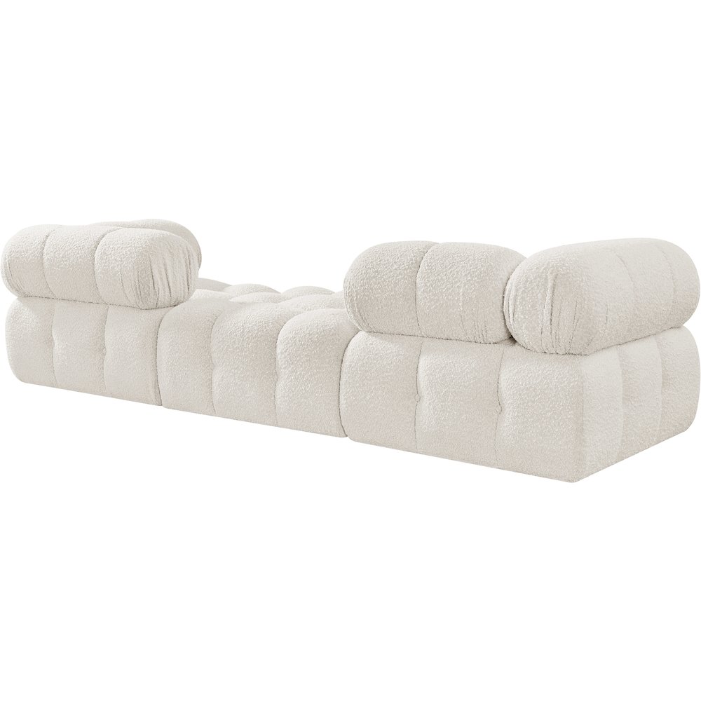 Ames 102" Cream Boucle Fabric Upholstered 3pc. Modular Sofa. Picture 4