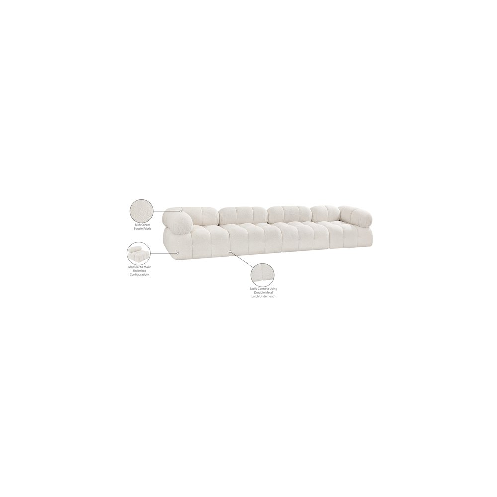 Ames Cream Boucle Fabric Modular Sofa. Picture 11
