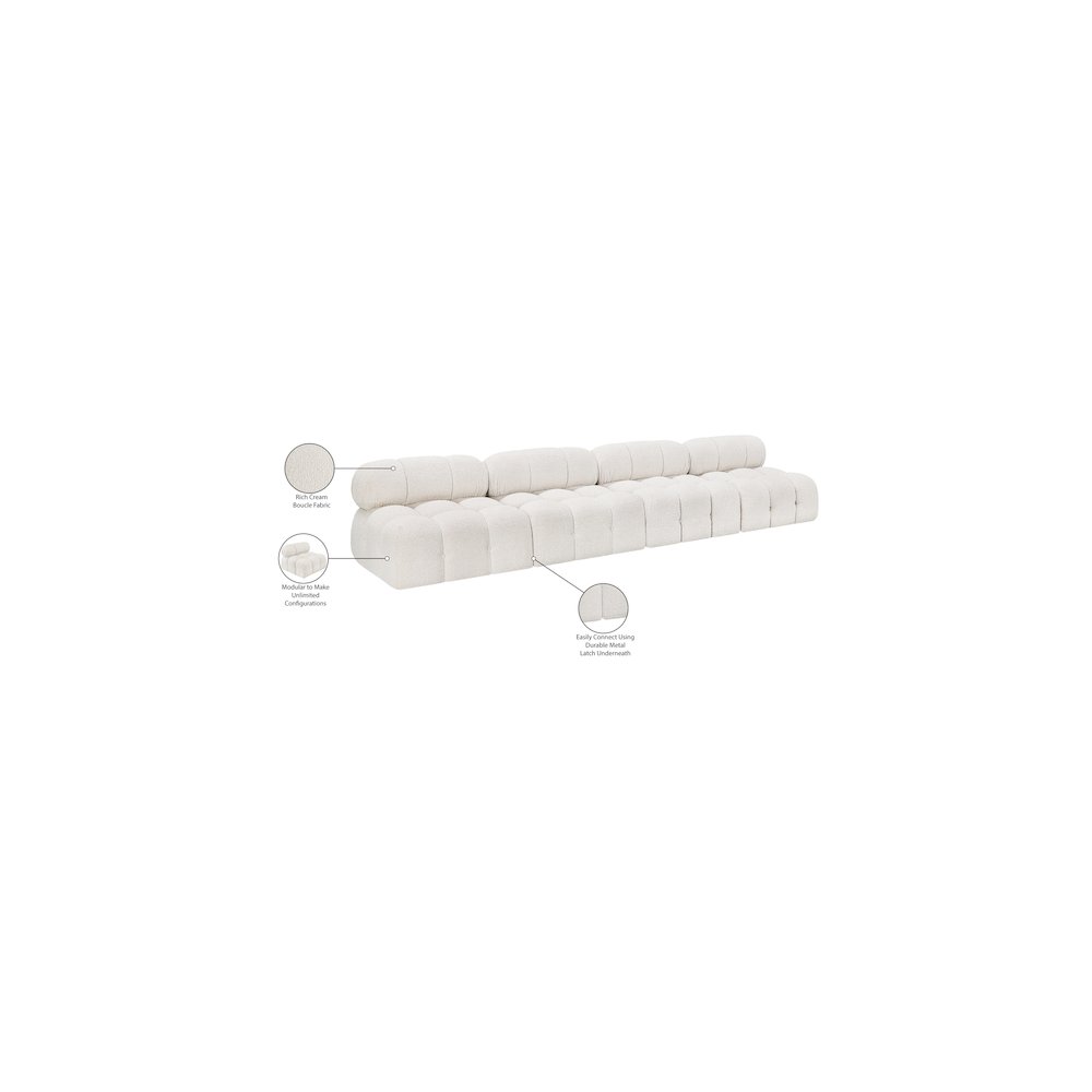 Ames Cream Boucle Fabric Modular Sofa. Picture 9