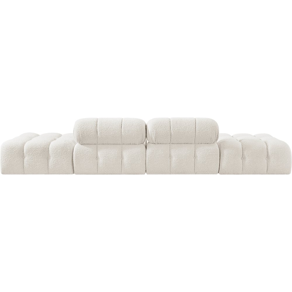 Ames 136" Cream Boucle Fabric Upholstered 4pc. Modular Sofa. Picture 8