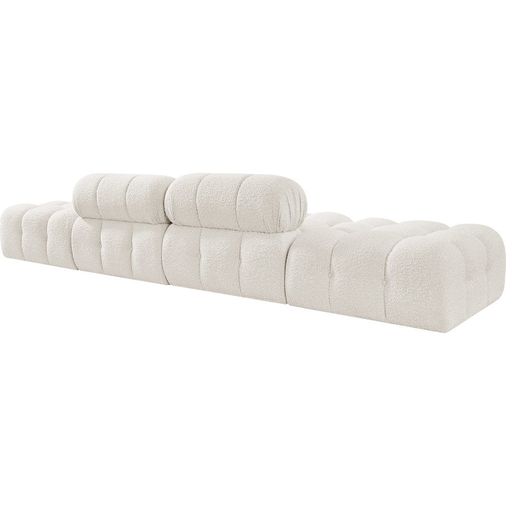 Ames 136" Cream Boucle Fabric Upholstered 4pc. Modular Sofa. Picture 4