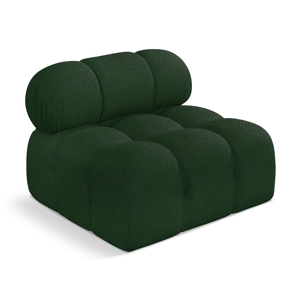 Ames Green Boucle Fabric Armless. Picture 1